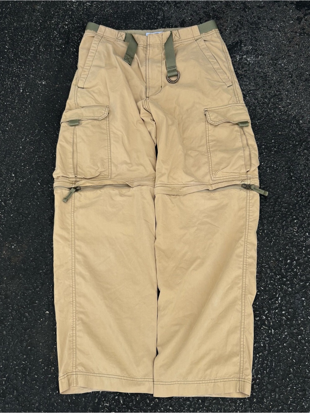 Y2K 2000s Old Navy Khaki Baggy Convertible Cargo Pants Size 31x30 Hiking Outdoor
